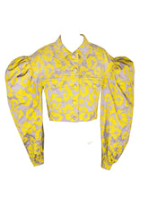 Load image into Gallery viewer, Jacquard Victorian Sleeve Cropped Jacket
