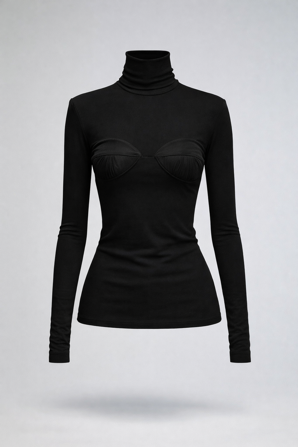 Sculpted Shoulder Turtleneck
