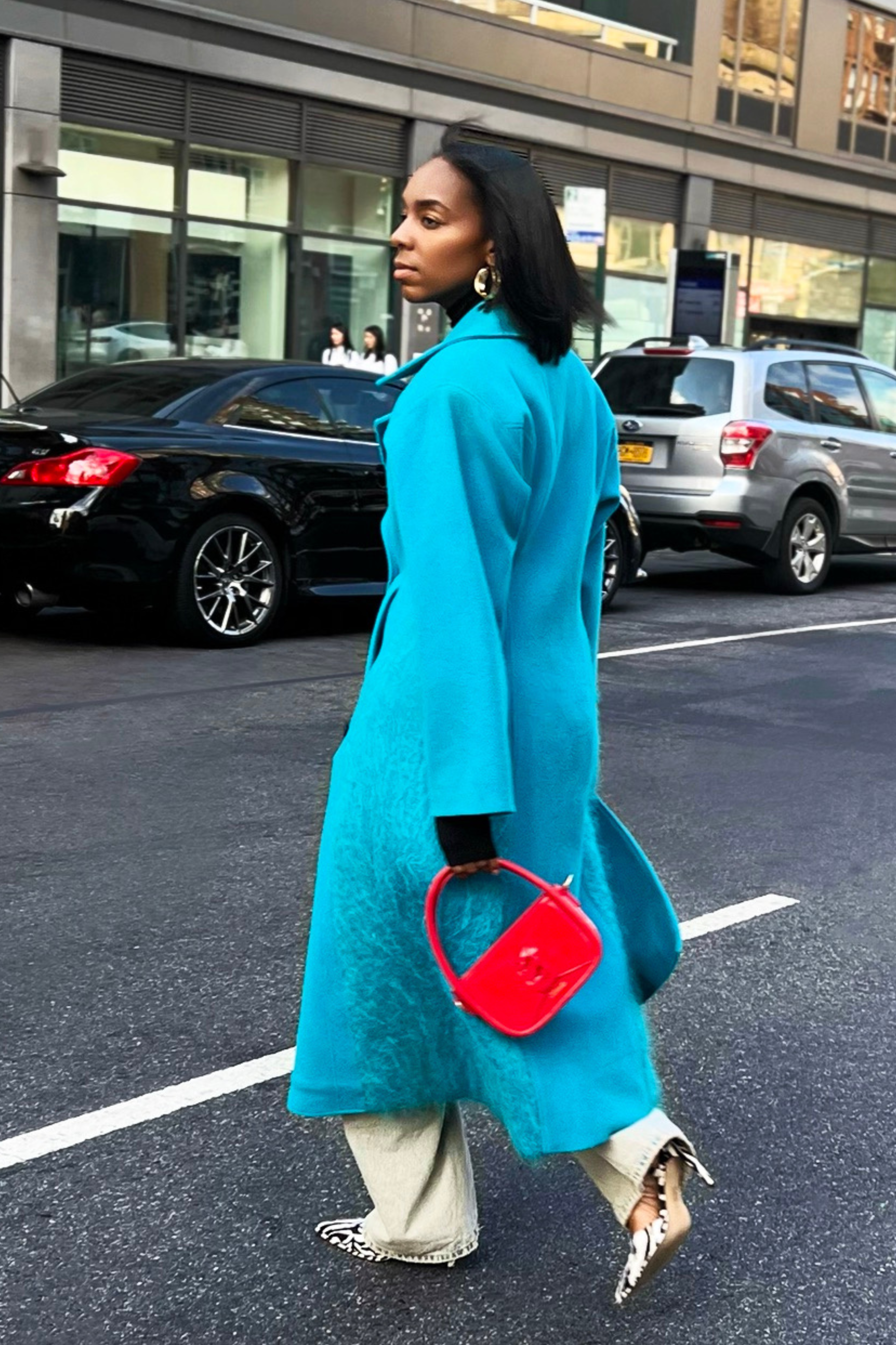 Mohair Inset Extended Shoulder Coat