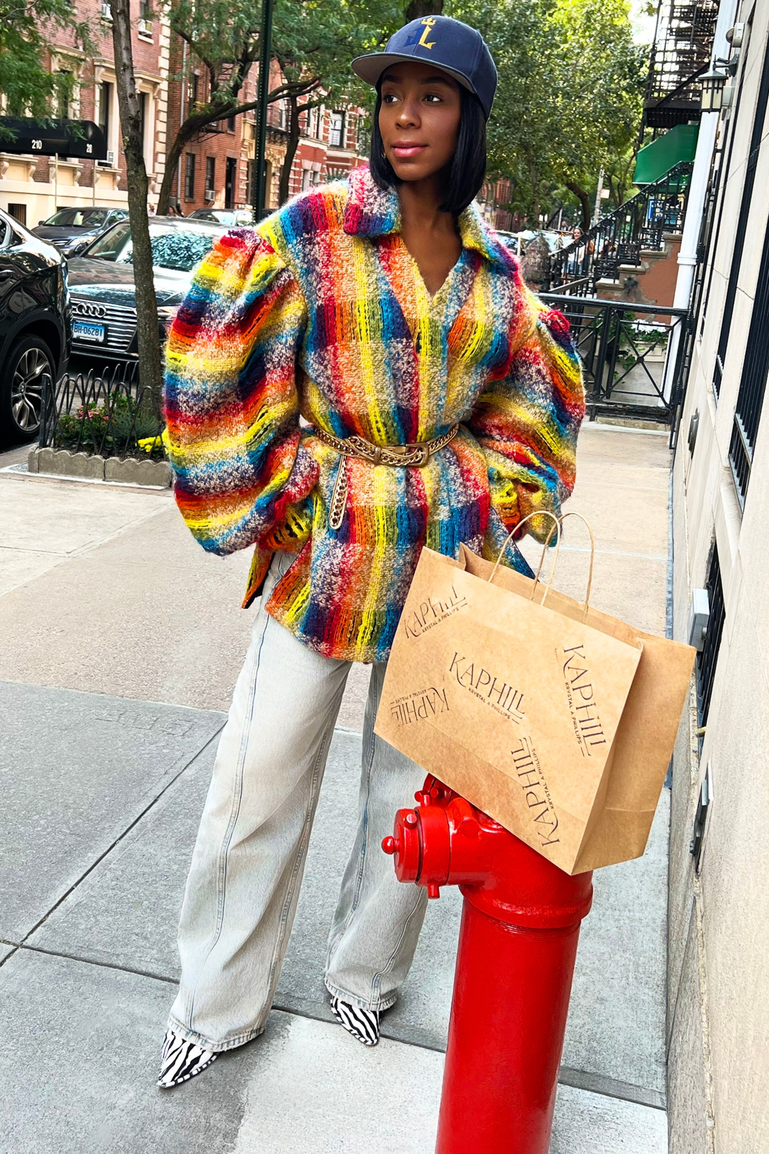 Arcenciel Oversized Wool-Mohair Rainbow Boulcé Coat