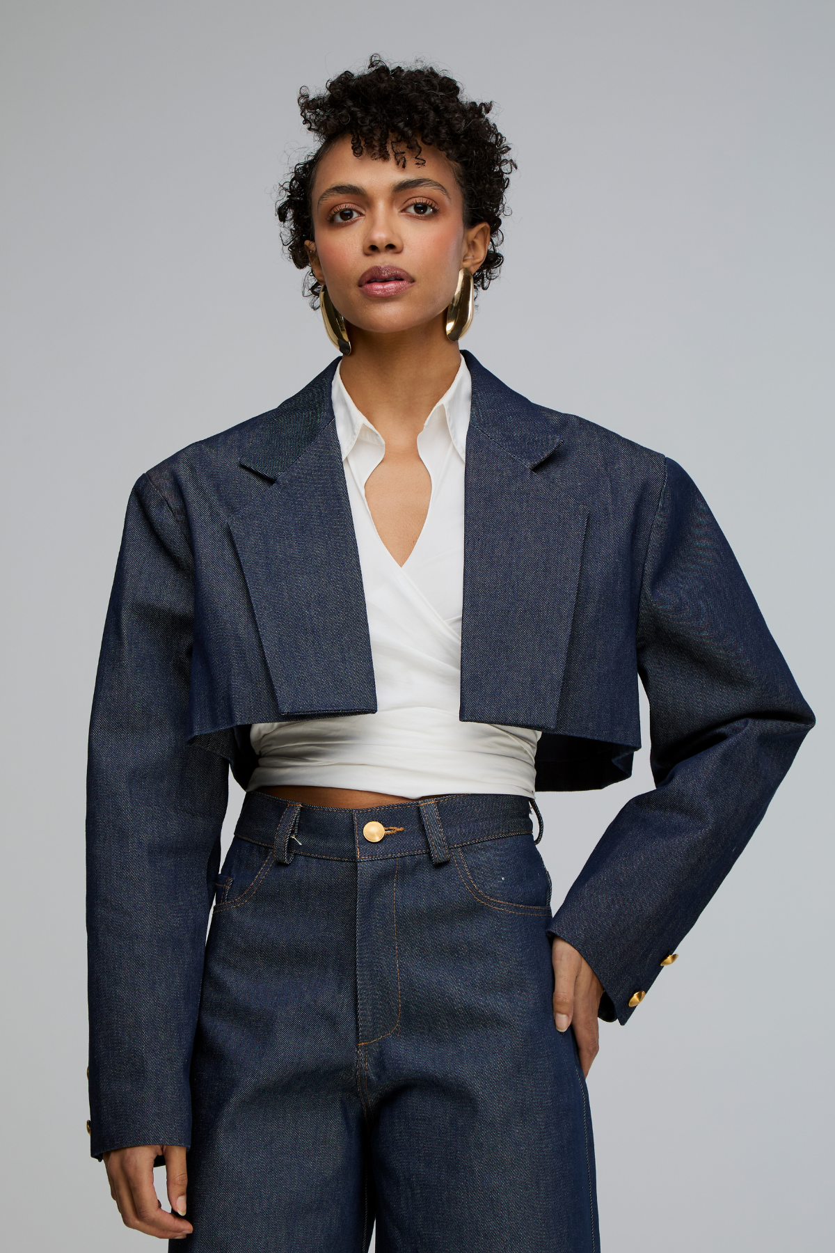 Sarlat Cropped Denim Blazer