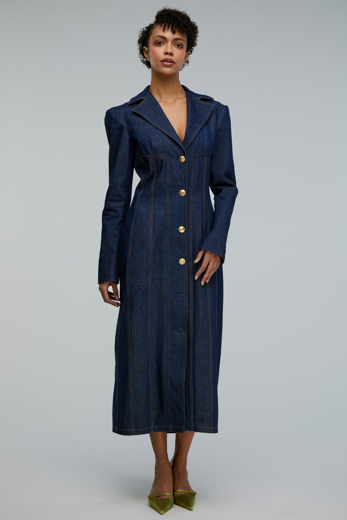 white christmas dresses Jean Hourglass Denim Dress- Made to Order
