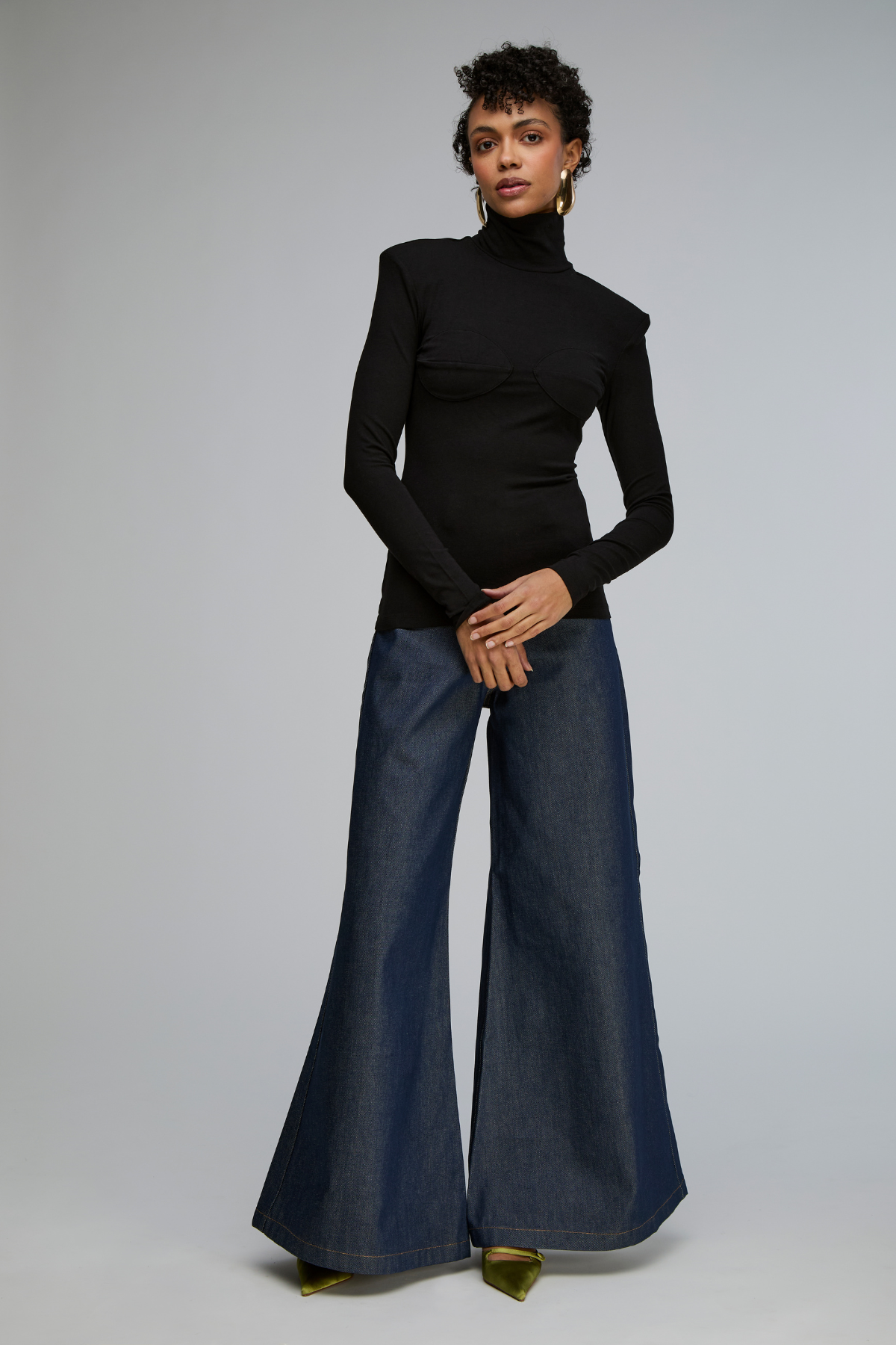 Sculpted Shoulder Turtleneck