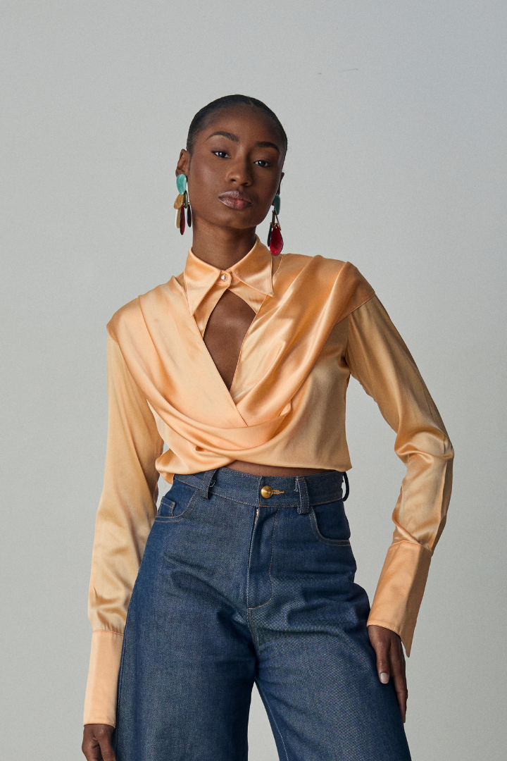 KAPHILL Silk Wrapped Top