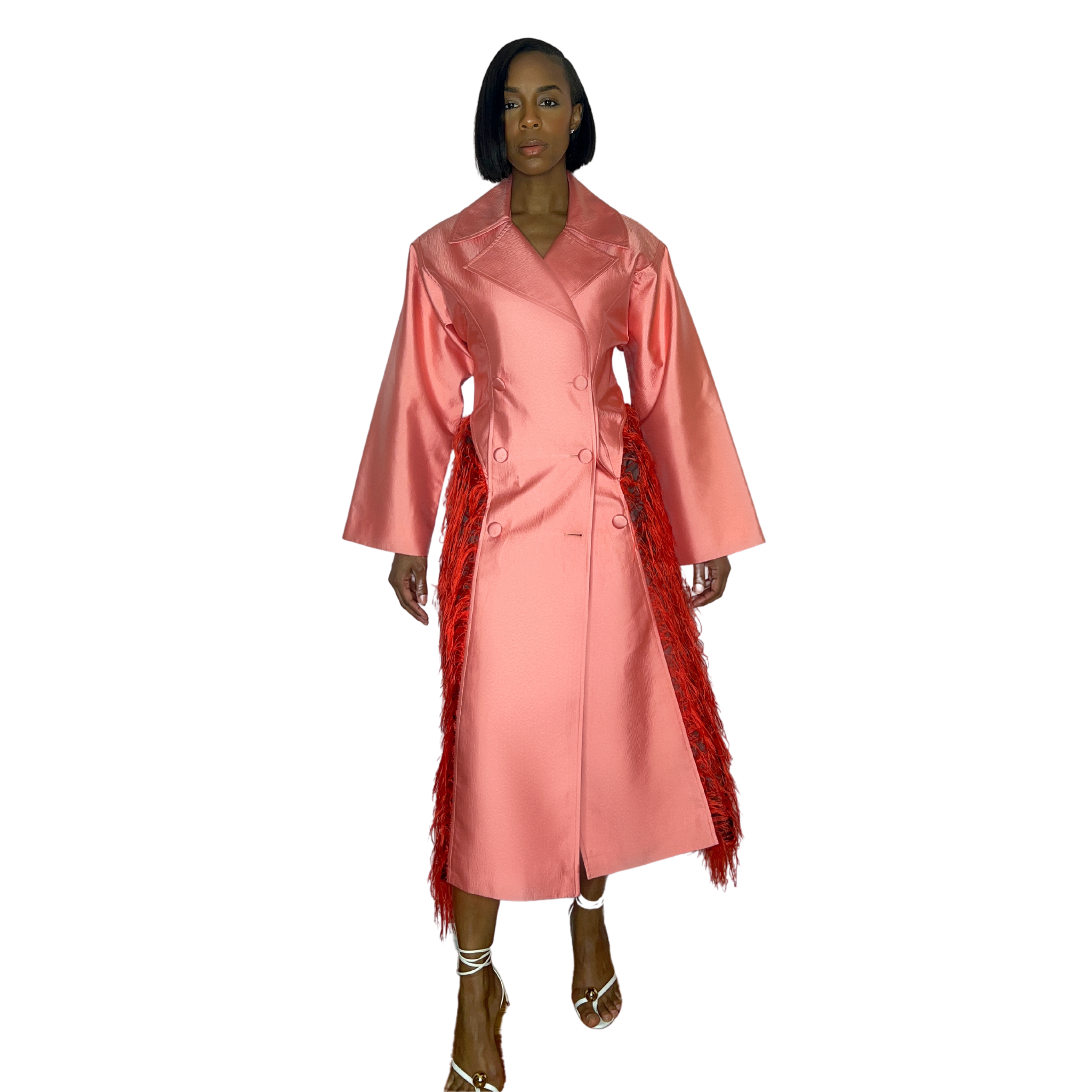 Toulon Double Inset Fringe Trench Coat